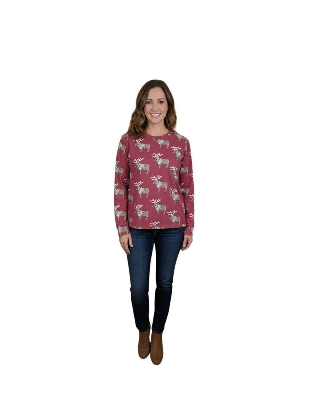 Tea Reindeer Pajama Top size L